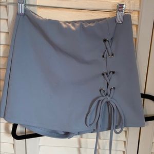 Light blue lace up on side skort